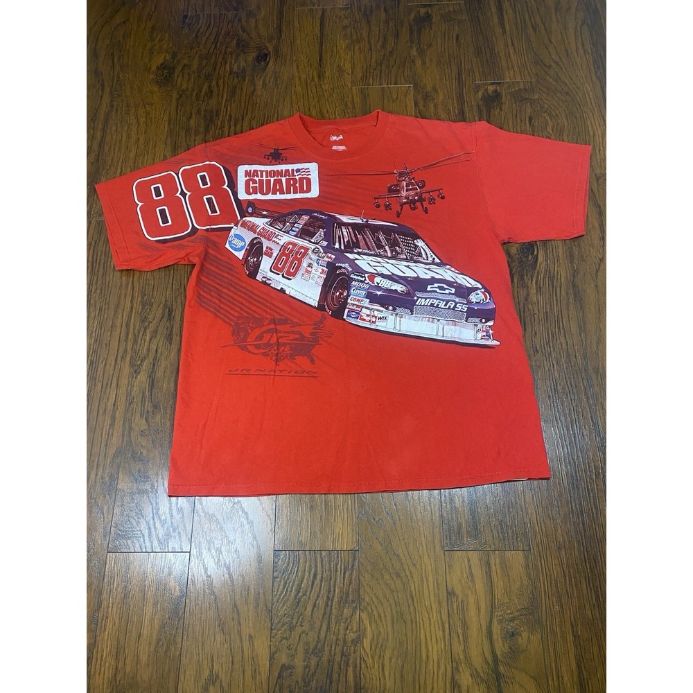 Y2K Chase Authentics Dale Earnhardt Jr 8 Red All Over Print T Shirt NASCAR XL
